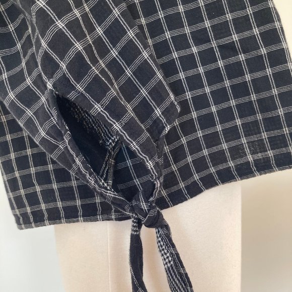 MADEWELL Windowpane plaid Off The Shoulder Top, S - Picture 6 of 11